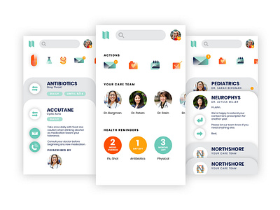 Screens for healthcare provider app