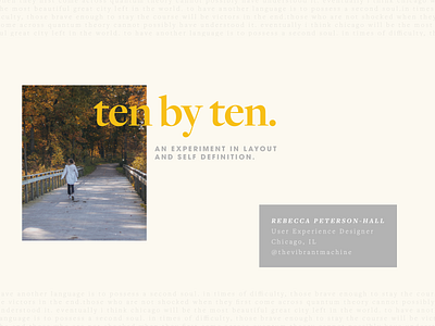 ten by ten: cover page