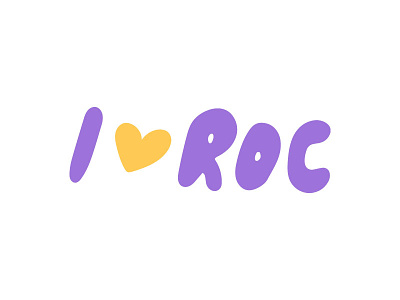 I Heart ROC Sticker handwritten illustration illustrator lettering rochester ny sticker