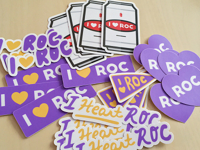 I Heart ROC Stickers branding graphic design logo print print design rochester rochester new york rochester ny sticker sticker design