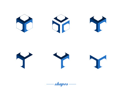 Letter 'Y' blue logo shape shapes y