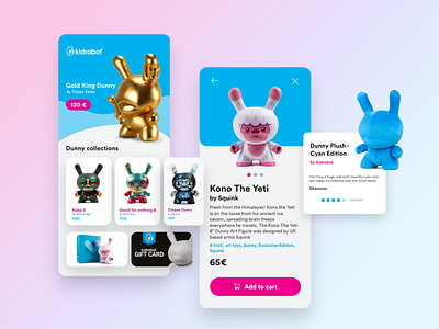 Kidrobot concept 🤖 app art toy designer toys dunny ecommerce ecommerce design kidrobot online shop online store ui uidesign ux