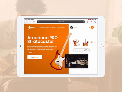 Guitar AR shop exploration app augmented reality ecommerce app framer guitar ipad mobile app ui uidesign web webdesign