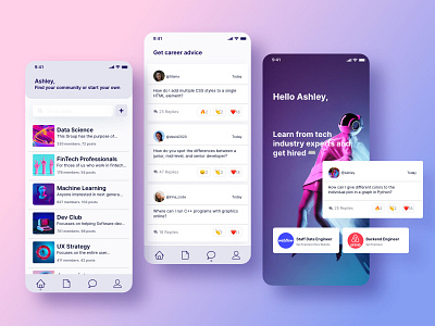 Professional tech network - APP Concept app app design design ios mentoring networking tech ui uidesign ux