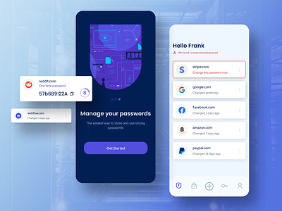 Password Manager Mobile App 🔒 app app design design encrypted mobile mobile app password password manager passwords product design ui uidesign ux