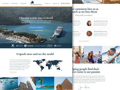 The Travel Academy company design home homepage map page travel web