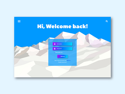 Register sign in mountain app element flat design gradient homepage icon illustration landing page layout log in metro design mountain register sign in sign up template ui ux vector web design