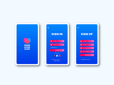 Ui Sign in and up app branding dashboard element flat design gradient homepage icon identity illustration interface kit landing page layout metro design relationship ui ux vector web design