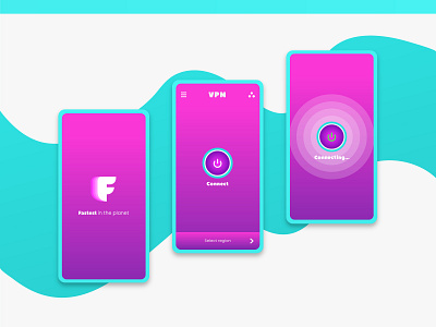 VPN UI app branding dashboard download flat design gradient homepage icon identity illustration interface iphone landing page layout logo ui ux vector vpn web