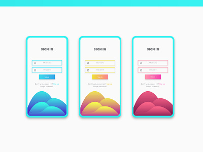 Sign In 3 colors app branding dashboard flat design gradient homepage icon identity illustration interface iphone landing page layout log in register sign in sign up ui ux vector