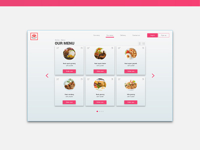 Food order landing page