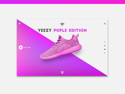 Yeezy puple concept landing page adidas app branding cart dashboard flat design gradient homepage icon identity illustration interface iphone landing page layout shoes ui ux vector yeezy