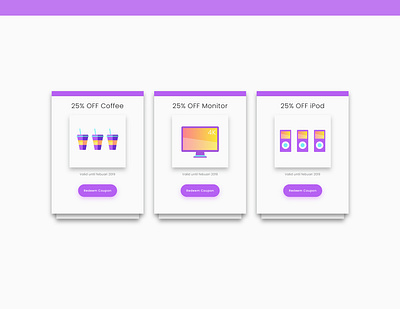 Redeem Coupon UI app branding coupon dashboard flat design gradient homepage icon identity illustration interface kit landing page layout logo redeem ui ux vector web