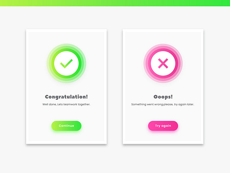 Success error UI by Akbar Yudharta on Dribbble