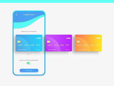 CC select card UI app branding buy checkout credit card flat design gradient icon identity illustration interface landing page master card onboarding payment product ui ux vector visa