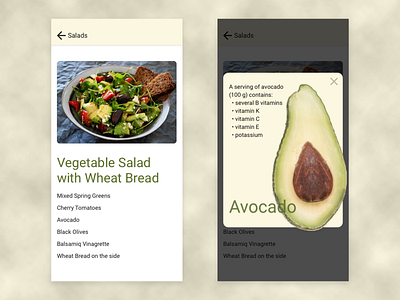 DailyUI Day 016 - Overlay for recipe app