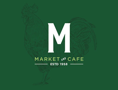 Market and Cafe Secondary Logo animal logo bird logo brand branding color palette farmers market illustration typography