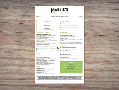 Menu design for cafe branding menu