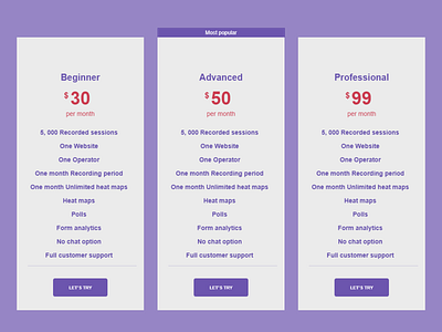 Pricing design illustration ui ux web