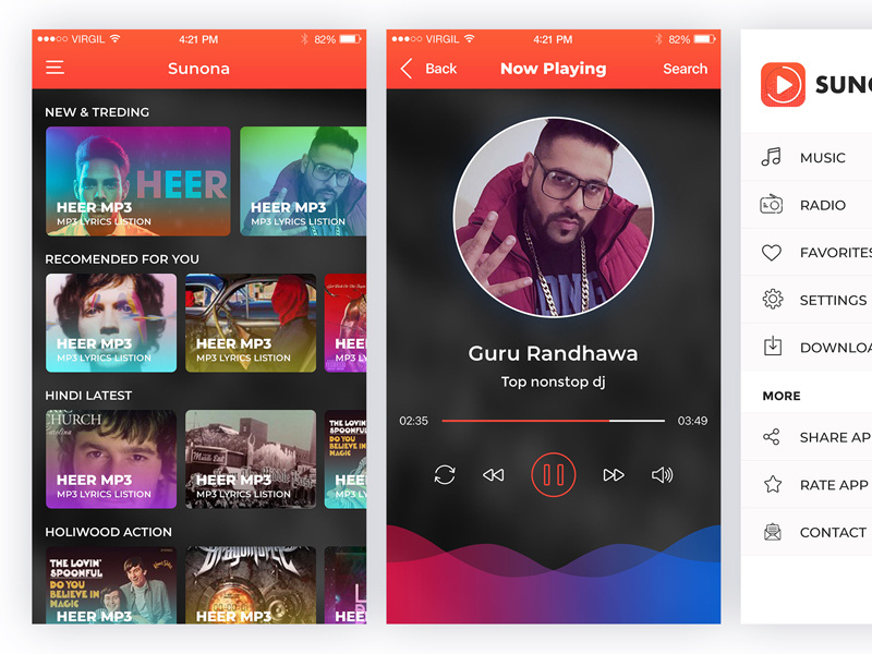 Music ui by chirag on Dribbble