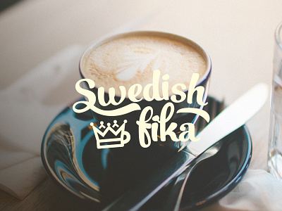 Swedish Fika Logo illustration lettering logotype