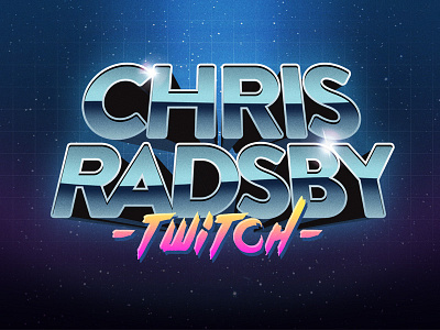 Chris Radsby Twitch Logo 80s illustrator logo photoshop retro
