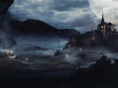 Lost art concept digital matte painting photobash