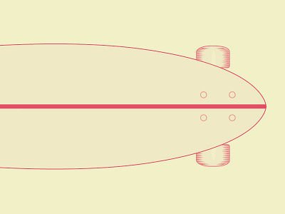 Pintail Longboard cruising illustrator longboard pintail red wheels yellow