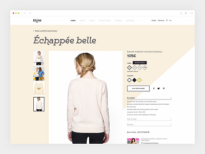 Blune_4/4 - Fiche produit art direction blune colorful design ecommerce product webdesign