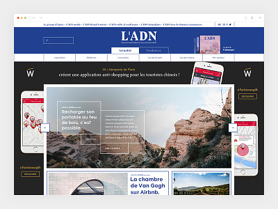 Ladn_2/4 - Homepage art direction blue colorful design ladn newspaper webdesign