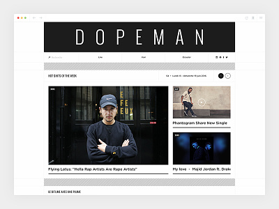 Dopeman_2/4 - Homepage art direction design dopeman hiphop magazine newspaper webdesign