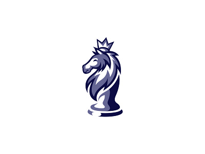 Horse King Logo Design character chess classic design horse king logo pion vintage