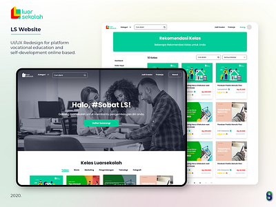 Online based vocational education website redesign artceng development education graphic design luarsekolah ui ux