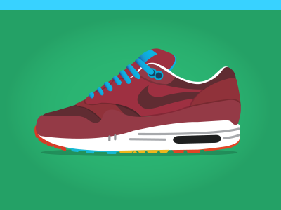 Nike airmax 2 airmax basketball clothes flat illustration nike shoe sneaker trainer vector