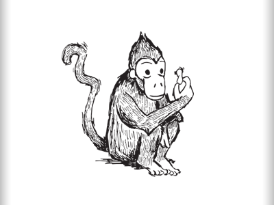 Monkey illustration monkey nuts pen