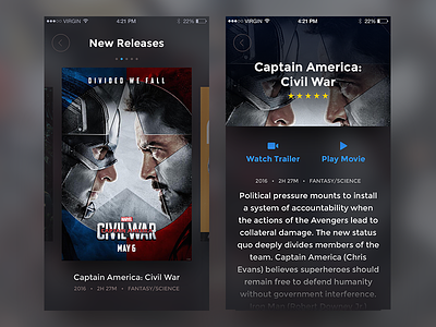New Releases Discovery dark ui mobile details mobile movie mobile ui movie app movie details movie interface movie ui new releases