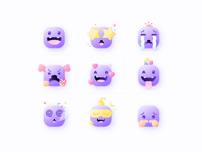 Expression character design expression graphic icon illustration monster purple