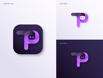 Traveler's Pub APP branding dark design game graphic graphic design icon logo purple ui