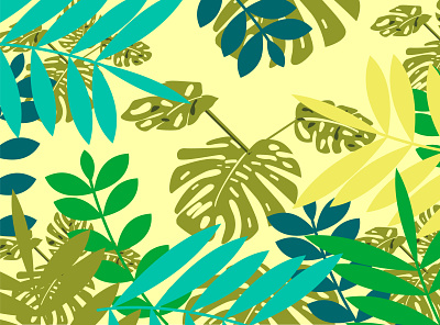 Tropical Leaves Background concept design illustration