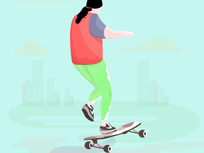 woman playing skateboard