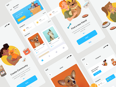 Pet Adoption App adobe xd app branding design figma pet ui ux