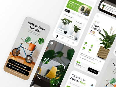 Mobile App - Plant Shop adobe xd app buy concept design ecommerce figma green ios plant theme ui ux