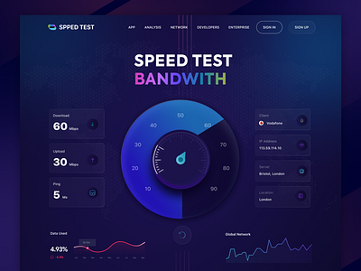 Speed Test Website Concept bandwith concept design figma internet speed test test ui vpn web