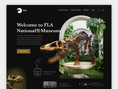 National Museum Landing Page concept dark design event figma landing museum skeleton ui ux web website