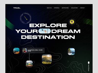 TRAZL- Travel Landing Page adventure creative design destination figma header landing page minimal tour travel travel landing page ui ui design vacation web