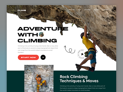 CLIMB- Adventure Landing Page adventure best climb figma header hills home landing popular shot travel ui ux web