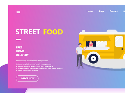 Street-Food-landing-page-web adobe xd ui ux web