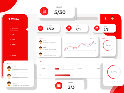 Dashboard-track-work adobe xd app ui ux