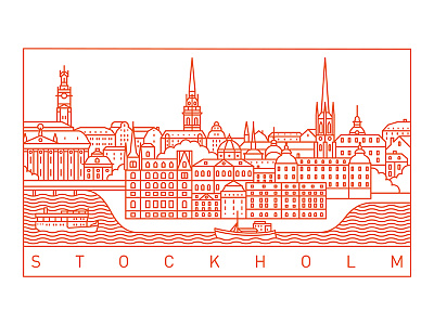 Stockholm architecture building city illustration line art outline stockholm stroke sweden