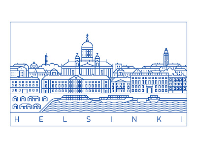 Helsinki architecture building city finland helsinki illustration landscape line art outline scandinavia stroke